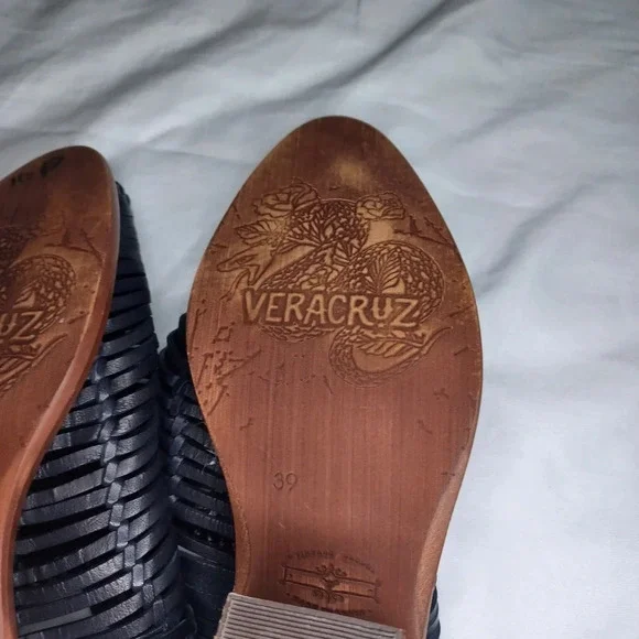 Sundance Veracruz Bella Notte leather Stacked Heel Boho Mules - Picture 12 of 16